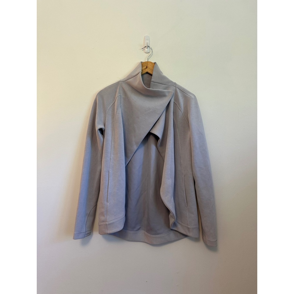 Lululemon Lavender Grey Asymmetrical Wrap Funnel Neck Jacket | Size 4